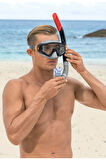 Spark Wave Snorkel Set Dalış Maskesi Deniz Havuz Yüzücü Gözlüğü Gözlük Maske- Siyah - (14 Yaş Üstü )