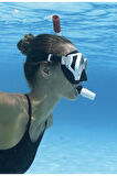 Dominator Pro Snorkel Set Dalış Maskesi Deniz Yüzücü Gözlüğü Gözlük Maske - Beyaz - (14 Yaş Üstü )