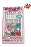 Hello Kitty ve Arkadaşları Temalı 5 Simli Parlak Ojeli Kabartmalı Stickerlı Tırnak Bakım Seti