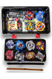 Beyblade Metal Assembled Gyro Tool Box YJ - 8801 - Yeni Nesil Çantalı Beyblade Metal Topaç 12 li Set