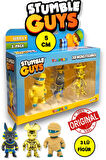 Stumble Guys Seri 1 - 3D Mini 3 lü Figür Seti - 3 ADET Hatshepsut Anubis Krom Goldheart - 5 cm