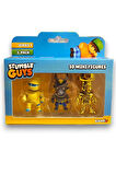 Stumble Guys Seri 1 - 3D Mini 3 lü Figür Seti - 3 ADET Hatshepsut Anubis Krom Goldheart - 5 cm