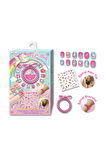 Unicorn Figürlü Stickerlı Toka & Bilezikli Kendinden Yapışkanlı Dazzle Nails Takma Tırnak Seti