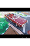 1:43 Ölçekli Lisanslı Metal Retro Amerikan Arabaları - Chrysler Turbine Car Cabrio 1964 - 10 CM