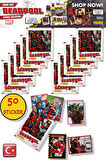 10 PAKET - Marvel Deadpool Çıkartma Paketi | Panini Lisanslı Ürün ( 50 STICKER )