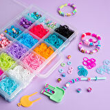 Rainbow Loom Beadmoji Deluxe Set - 2200 Renkli Lastik & 340 Emoji Boncuk, Hızlı Tezgah Dahil
