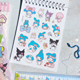 Spiral Not Defterli Cetvelli My Melody Kuromi Model Normal ve Şeffaf Sticker Dergisi - MODEL 3