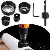 6 Parça Buat Açma Seti 38-54 mm Profesyonel Delik Panç Testere Matkap Ucu Seti