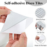 2’li Kendinden Yapışkanlı Silver Ayna Mozaik Disco Sticker Duvar Çerçeve Eşya Dekoratif Kaplama30x30