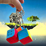 3’lü Set Rübik Akıl Küpü Anahtarlık Mini Zeka Küpleri Hızlı Dönüşlü Dayanıklı Oyuncak