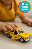 Metal Nostaljik Çek Bırak Taksi Model Araba Açılır Kapı Yumuşak Lastik 11 Cm