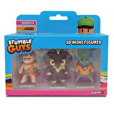 Stumble Guys 3'lü Mini Figür Seri 4 - Cave Guy - Wooly - Zarkaan The Destroyer