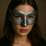 Gri Metalik Parti Maskesi Yetişkin Kadın İçin Şık Kostüm Aksesuarı Maske Balosu Model