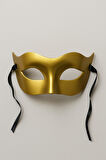 Altın Renk Parti Maskesi Yarım Yüz Şık Kostüm Aksesuarı Göz Bandı Maskeli Balo Ve Etkinlik Maskesi