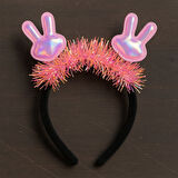 KPop Kore Style Yılbaşı Yeni Yıl Parıltılı Çocuk Tavşan Kulaklı Taç Parti Işıltılı Kız Aksesuarı