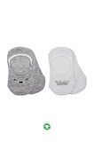 Bistyle 2'li Babet Cute Face Penye Çorap 30103 Gri Beyaz