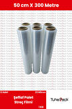 Streç Film 50cm X 300m 6 Adet, Şeffaf, 23 Mikron, 1000 Gr, Dayanıklı Eşya, Koli ve Palet Streci