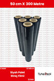 Streç Film 50cm X 300m 6 Adet, Siyah, 23 Mikron, 2500 Gr, Dayanıklı Eşya, Koli ve Palet Streci