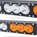 120W 56cm Düz Üniversal Yayıcı Delici Turuncu Beyaz Led Bar