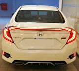 Honda Civic Fc5 2016-2021 Hareketli Sinyalli Led Stop Ve Spoiler Takımı Kırmızı