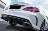 Mercedes Uyumlu W117 CLA İçin CLA45 Görünüm Difüzör ve Egzoz Seti 13-15 (Siyah Egzoz İle)