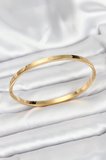 316L Çelik Gold Renk 65 mm İnce Kadın Kelepçe Bileklik - TJ-BB7915