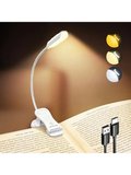 Söğüt Yatakta Kitaplar için Okuma Işıkları, 10LED Parlak Kitap Işığı, 3 Renk ve 3 Parlaklık, Şarj Edilebilir Kitap Işığı 80 saat sürer, Okuma Işığında Hafif Klips (beyaz)          [Enerji Sınıfı A]