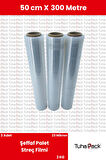 Streç Film 50cm X 300m 3 Adet, Şeffaf, 23 Mikron, 2000 Gr, Dayanıklı Eşya Ve Koli Streci