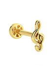 Sol Anahtarı Altın Tragus Piercing 14 Ayar Rose