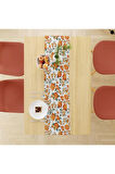 Orange Lotus Runner 140x45cm ( Ince Keten, Uluslararası Yıkama Ve Solmama Sertifikası)