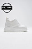 Alexis Premium Kadın Gizli Topuk Beyaz Spor Ayakkabı