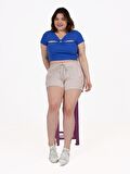 Truva Xxl Büyük Beden Kadın Giyim Crop Fitilli Penye Bluz Renkli Bz986