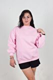 Truva Xxl Büyük Beden İçi Şardonlu Sweat Pembe S004