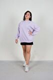 Truva Xxl Büyük Beden İçi Şardonlu Sweat Lila  S007