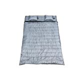 TORO-18 350 GR YASTIKLI İÇİ SİYAH POLARLI BAŞLIKLI ÇİFT KİŞİLİK UYKU TULUMU GRİ