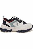 . Tracky Beyaz Mavi Kalın Taban Kadın Spor Ayakkabı Sneaker