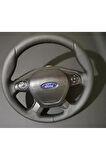 FORD CUSTOM 2016 ARACA ÖZEL DİKMELİ DİREKSİYON KILIFI (TORPİDO DESEN SİYAH İPLİ)