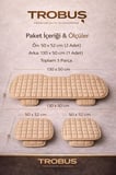 Renault Symbol ve Taliant 2008 ve Sonrası Uyumlu Soft Alkantra Bej 3'lü Oto Koltuk Minder Set