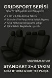 Hyundai Atos 1998–2006 GrindSport Serisi Koltuk Kılıfı Siyah Pamuklu Kumaş ve Deri Detaylı