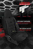 Audi A3 Sedan 2013-2015 Aracınıza Uyumlu Siyah Deluxe Carbon Deri Serisi