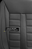 Peugeot 207 2006-2014 Aracınıza Uyumlu Siyah Deluxe Carbon Deri Serisi
