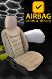 Alfa Romeo Romeo 156 Sedan 1997-2007 Aracınıza Uyumlu JetDrive Deri Koltuk Kılııfı Bej