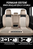 Ford Focus 2 2004-2011 Aracınıza Uyumlu Meyra Serisi Tay Tüyü Deri Detay Bej