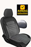 Renault Megane 2 Hatchback 2004-2008 Aracınıza Uyumlu Meyra Serisi Tay Tüyü Deri Detay Siyah