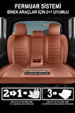 Skoda Rapid Sedan Hatchback 2012  Aracınıza Uyumlu Bej Nova Serisi Deri Kılıf
