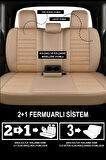 Fiat Seicento 1998–2010 Saren Serisi Oto Koltuk Kılıfı 5’li Set – Airbag & Kolçak Uyumlu, 3 Katman, Pike+Lakost+Deri