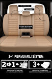 Mercedes Vaneo 2001–2005 Saren Serisi Oto Koltuk Kılıfı 5’li Set – Airbag & Kolçak Uyumlu, 3 Katman, Pike+Lakost+Deri