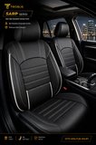 Peugeot 301 Access Sedan 2012-2017 Aracınıza Uyumlu Siyah Beyaz Sarp Serisi Bel Destekli Kılıf