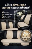 Volkswagen Jetta 2005–2018 Uyumlu Kumaş Koltuk Minderi Kapitone Desen Terletmez Yedili Bej