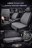 Skoda Octavia Sedan 2004–2020 Uyumlu Kumaş Koltuk Minderi Kapitone Desen Terletmez Yedili Gri
